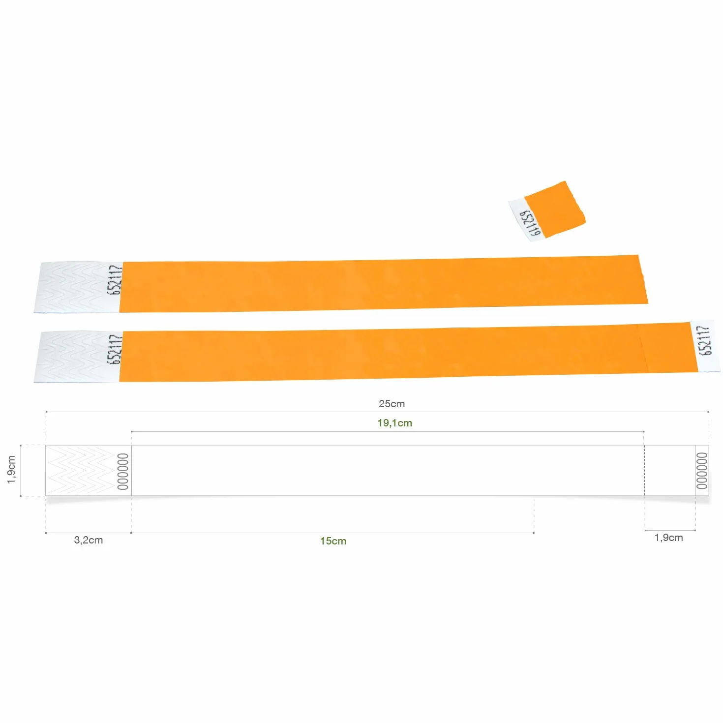 Pack 600 Pulseras papel TYVEK para eventos 19mm Multi colores