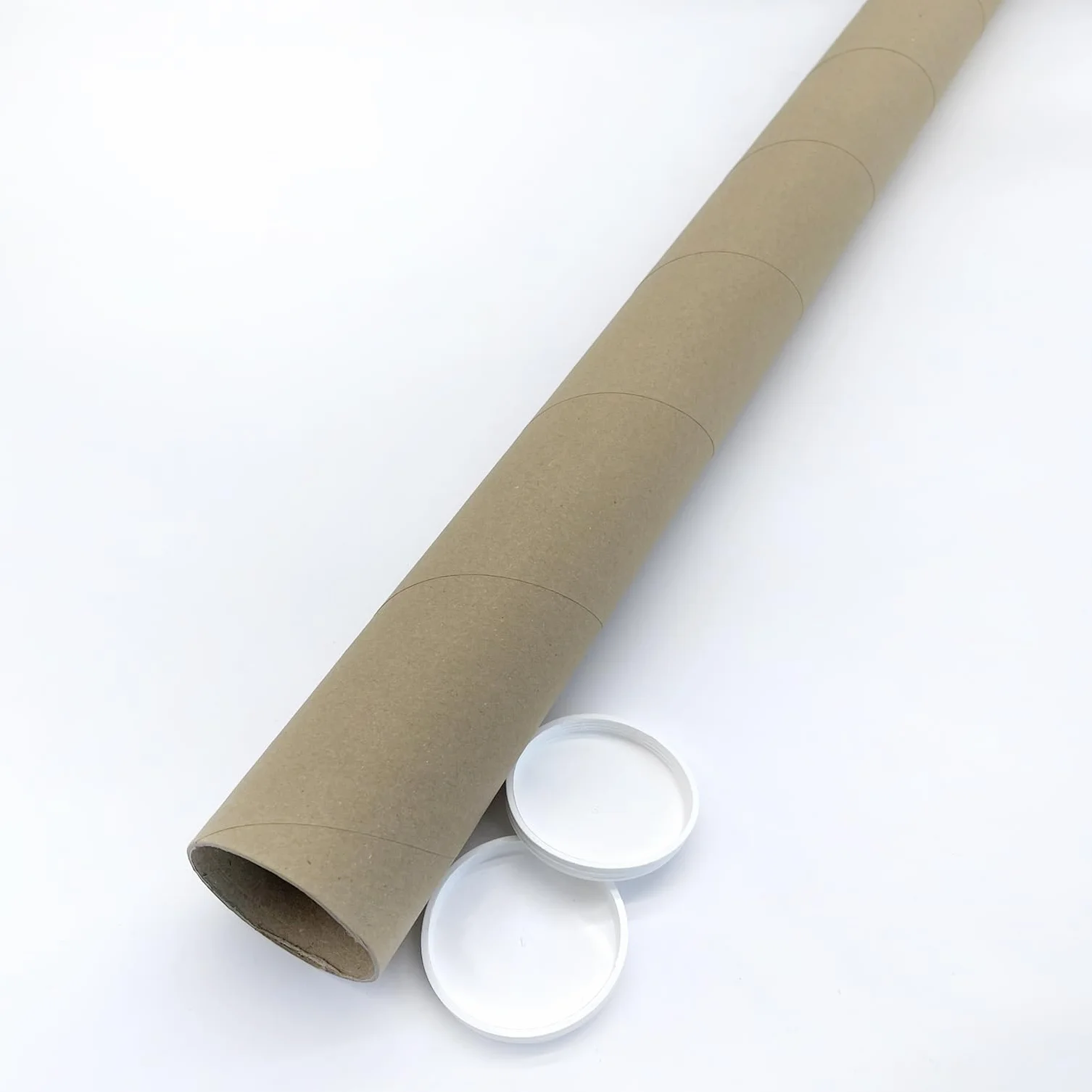 Tubos de Cartón Reciclado para Envío con Tapas de Plástico 95cm x 70mm 12 Unidades