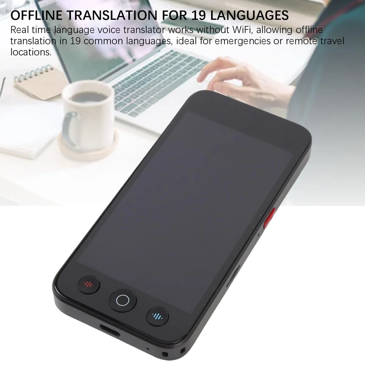 Traductor de Idiomas Bidireccional, Dispositivo Avanzado de Traducción de IA en Tiempo Real con 142 Idiomas para Viajeros y Negocios, Fácil de Usar 4.9x2.4x0.5in