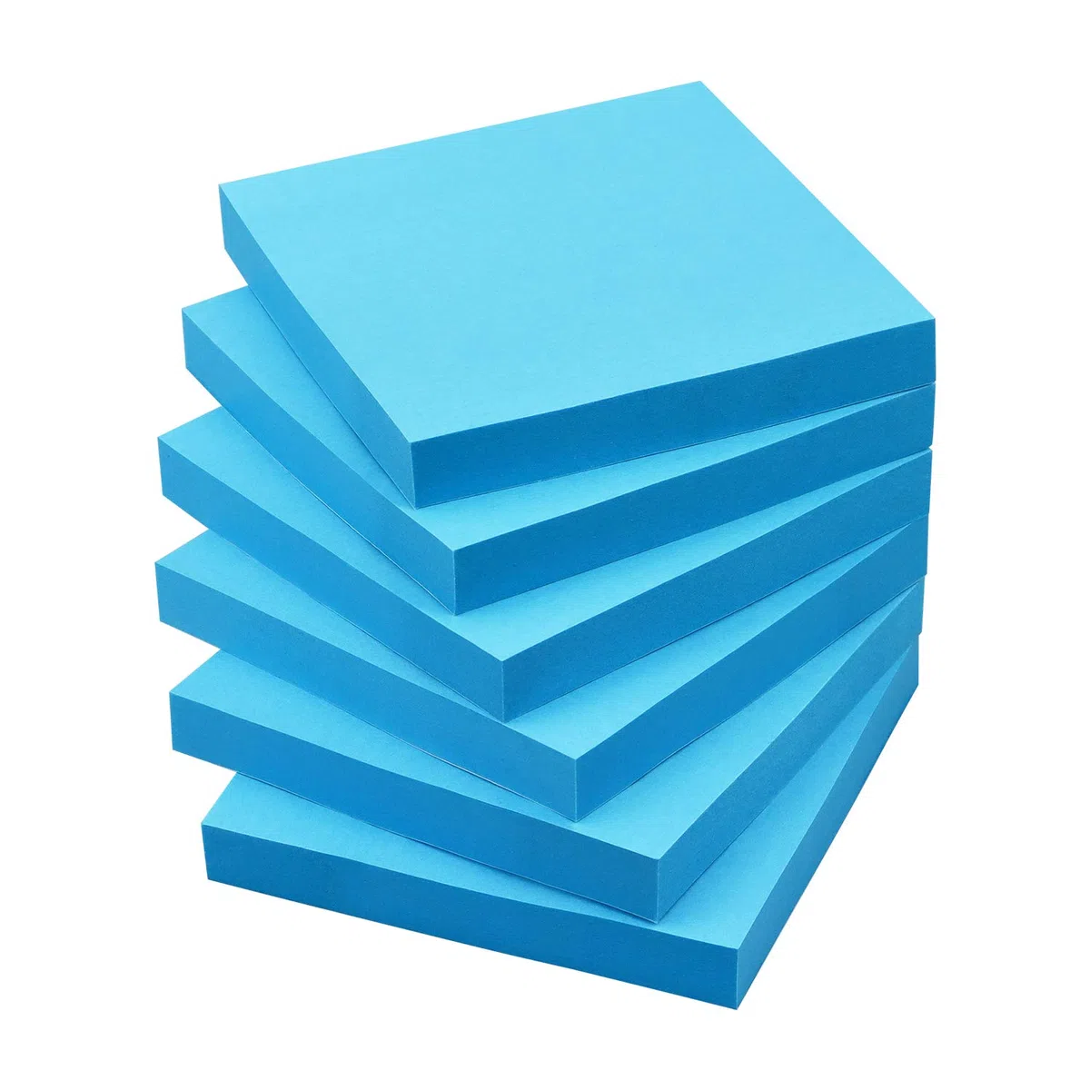 Sticky Notes - Bloc de notas autoadhesivos (6 unidades, 6 unidades, fácil de colocar, para oficina, oficina, oficina, casa, 6 bloques/paquete, 100 hojas/bloc de notas (azul)