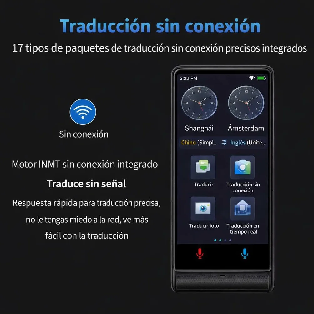 California, Traductor de Idiomas Instantáneo de Voz 2026, Traductor Simultáneo Sin WiFi, Pantalla Táctil 4 Pulgadas, Aleación de Aluminio, 142 Idiomas Online 22 Offline, Traductor Portátil