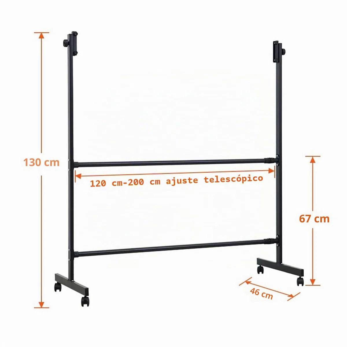 Soporte De Metal Móvil Negro con Ruedas, Soporte Universal Ajustable, para Pizarra, Pizarra, Tablón De Anuncios