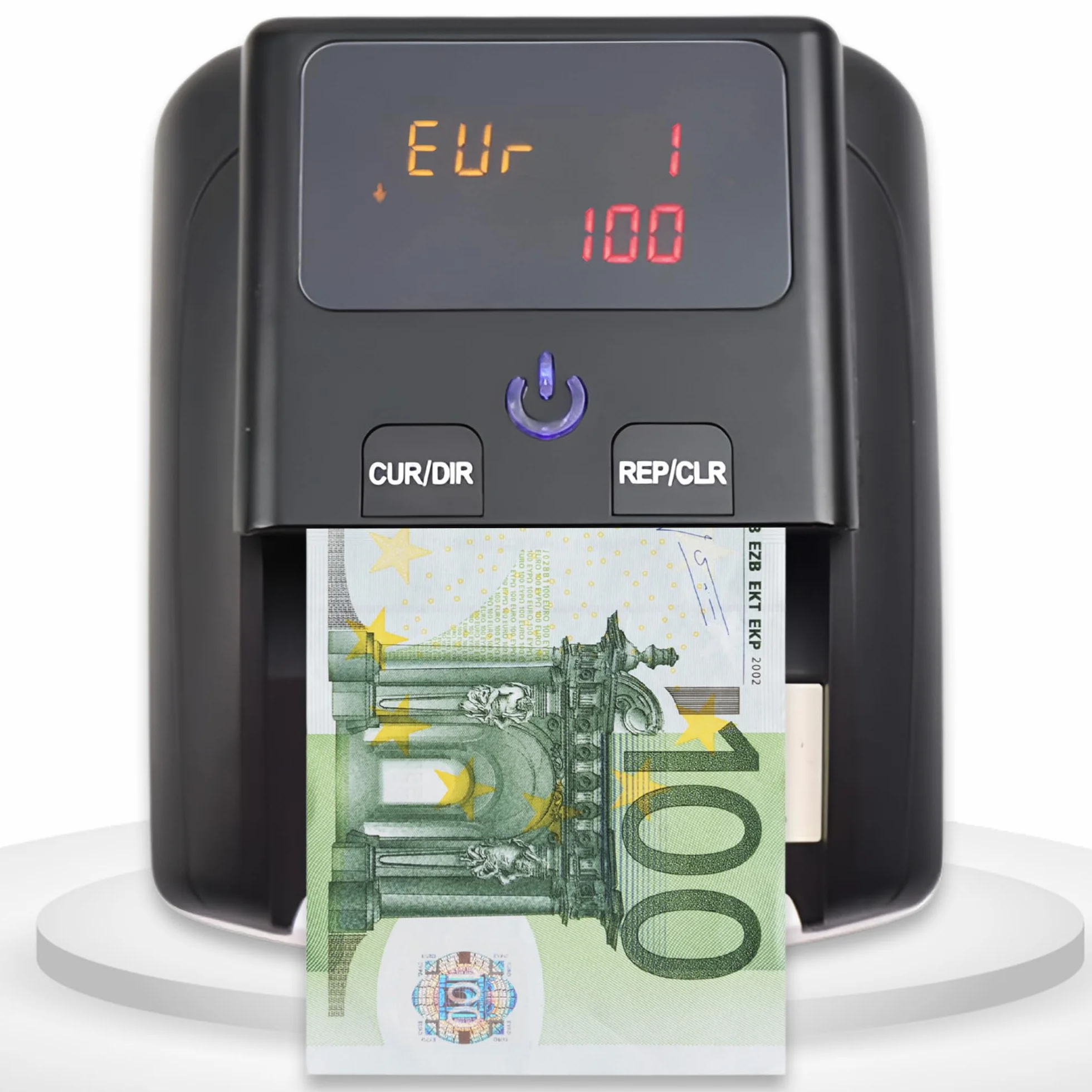 Detector y Contador de Billetes Falsos 2 en 1 UV/Microondas/Infrarrojo Compatible con Euros Dólares Libras