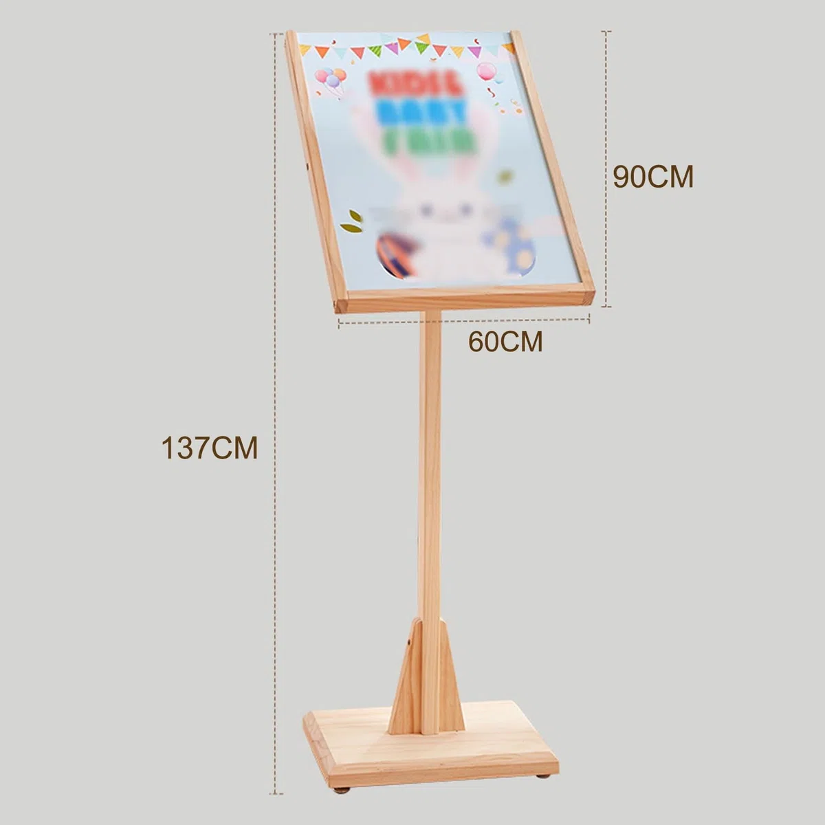 Soporte de pie para carteles, pedestal de madera para carteles, pancartas y folletos, ideal para bodas, fiestas y exhibiciones de negocios