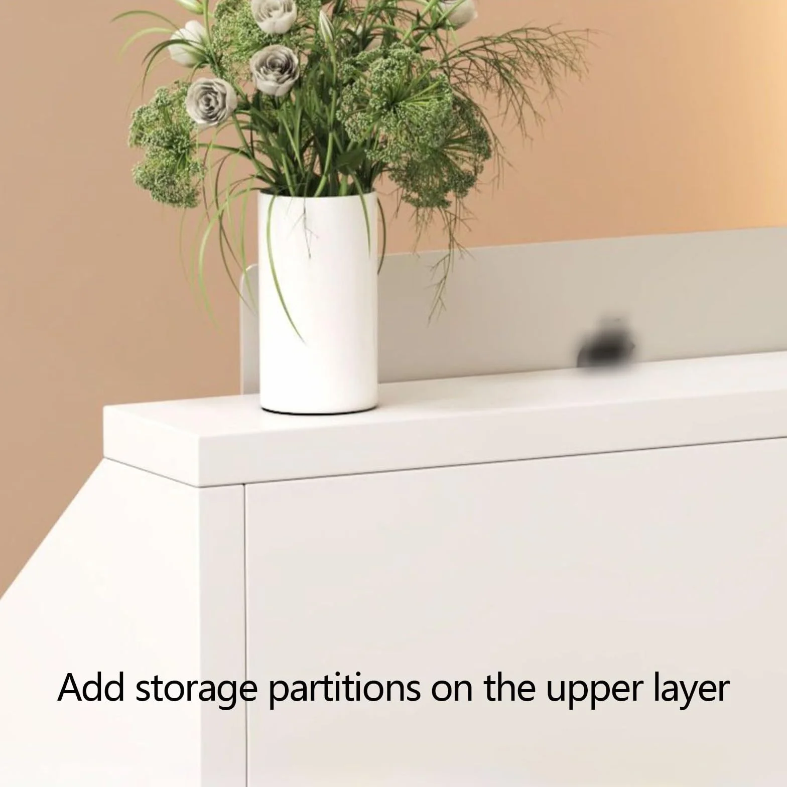 Mostrador de recepción moderno con cajones 60x34x92cm blanco para tienda minorista