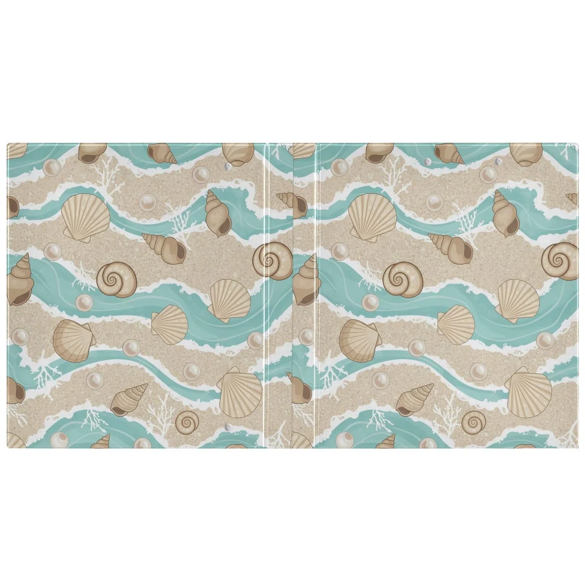 Retro Beach Shell - Carpeta de 3 anillos de 3 anillos de 1.5 pulgadas, carpeta de anillos en D, paquete de 2 | Con portapapeles y bolsillos, para escuela, universidad, oficina