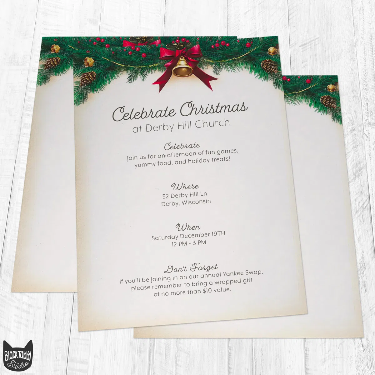 Papel de papelería de Navidad con diseño de campana antigua, 8.5 x 11-60 hojas, papel de carta navideña