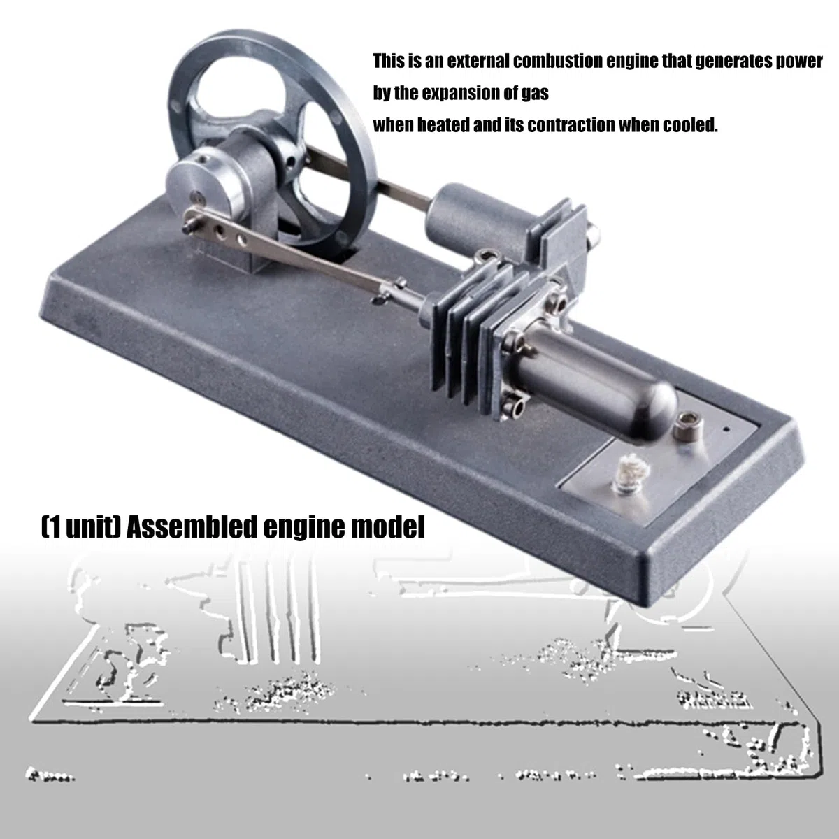 Stirling - Generador de motor modelo de conversión de energía térmica, ayuda de enseñanza de física para demostrador de educación científica, equipo de enseñanza de física para laboratorio escolar