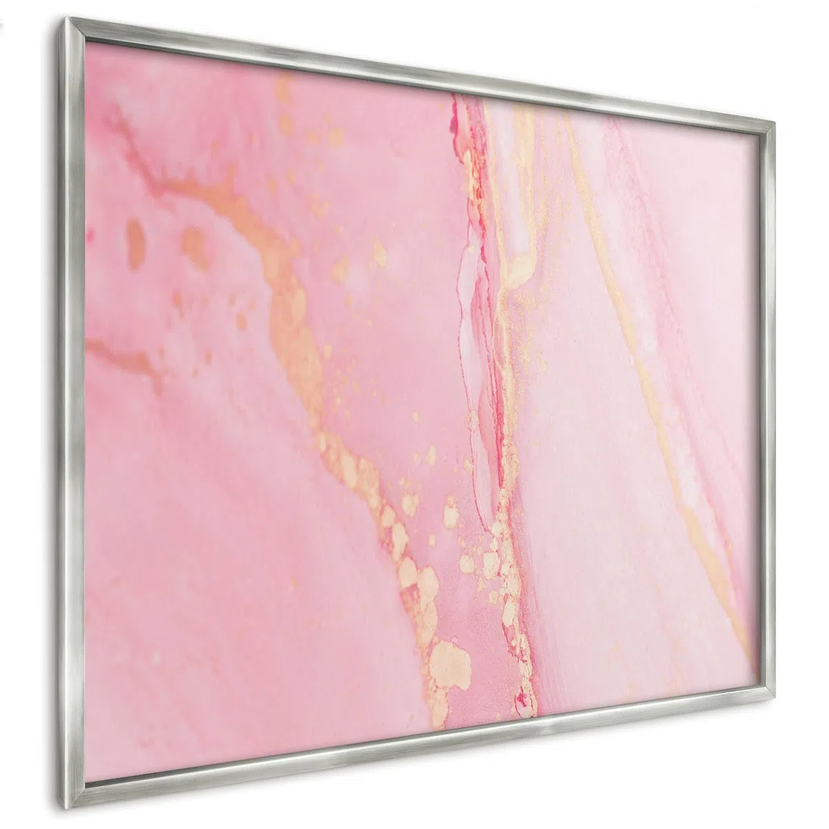 Panel Magnético Informativo 80x60 cm | Marco Plateado | Elegancia Rosa | Montaje Fácil | Pizarra de Pared | Para Restaurante y Bar | Expositor para Menú, Ofertas del Día