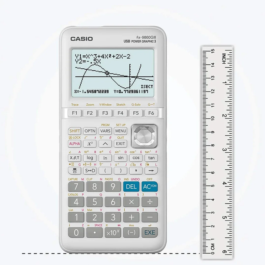 Casio FX-9860GIII - Calculadora gráfica, 21.2 x 91.5 x 184 mm, color plateado