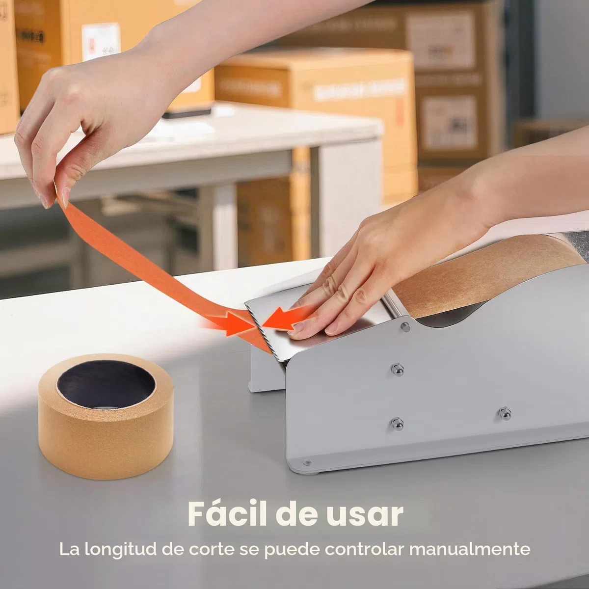 Bonvoisin Distribuidor Manual de Cinta Activada por Agua para Papel Kraft | Para Cinta Adhesiva 25-90 mm, Cuerpo de Acero, Cuchilla de Acero Inoxidable, Depósito de Agua para 3-5 Horas