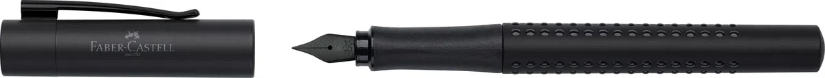 FABER-CASTELL 201626 - Set de regalo Grip Edition, All Black, con pluma estilográfica M y bolígrafo XB en estuche metálico