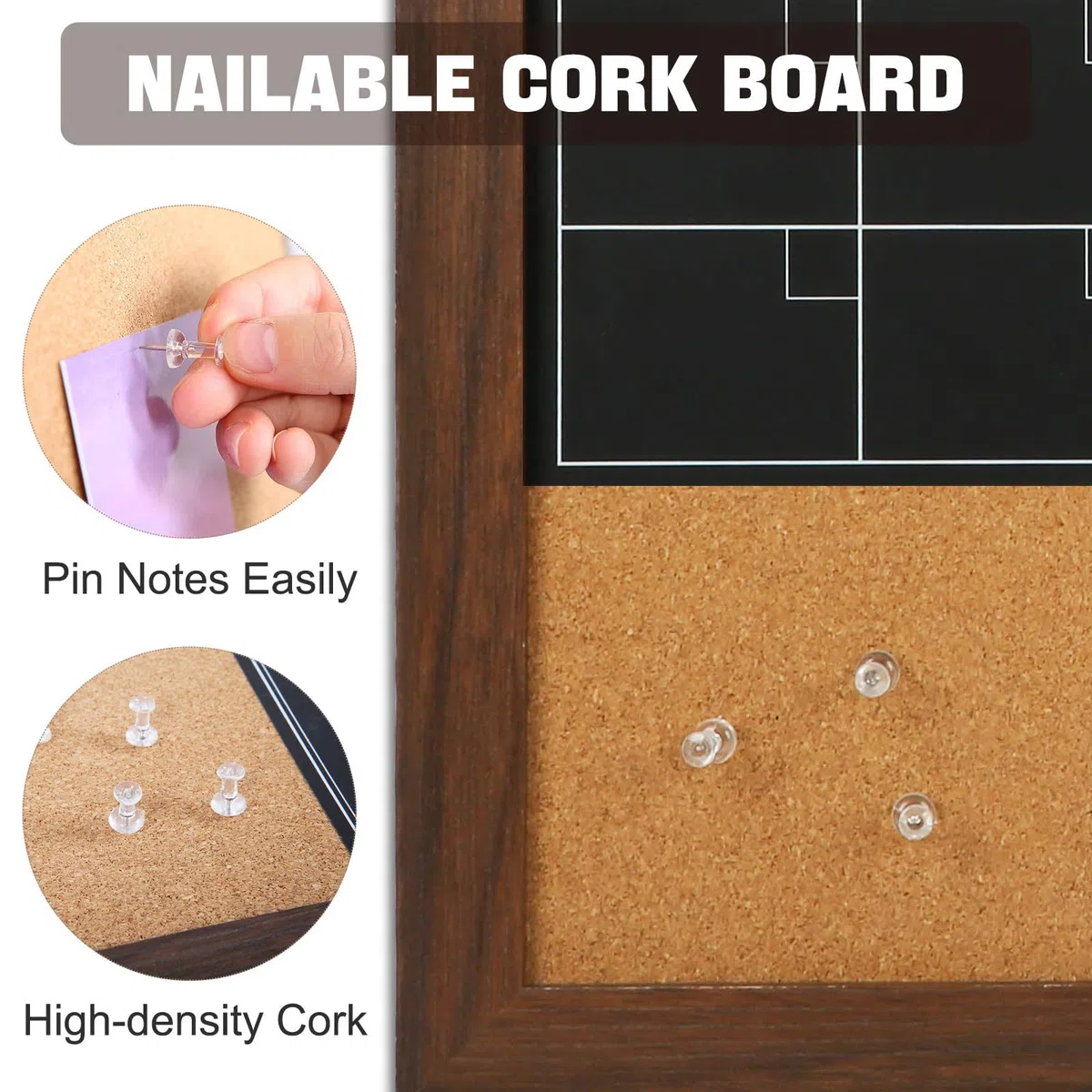 Pizarra magnética grande para oficina escolar – 4 pizarras gruesas de pared magnéticas con marco de aluminio y bandeja de marcador extraíble | Pizarra magnética para pared, tablero de anuncios combinado, planificador mensual, 4 marcadores, 8 imanes, 10 ch
