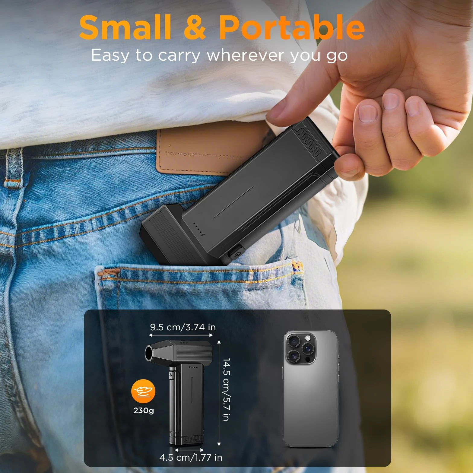 Soplador de Aire Potente 6000 mAh 150000 RPM 3 Velocidades con Luz LED Limpieza PC Portátil Eléctrico