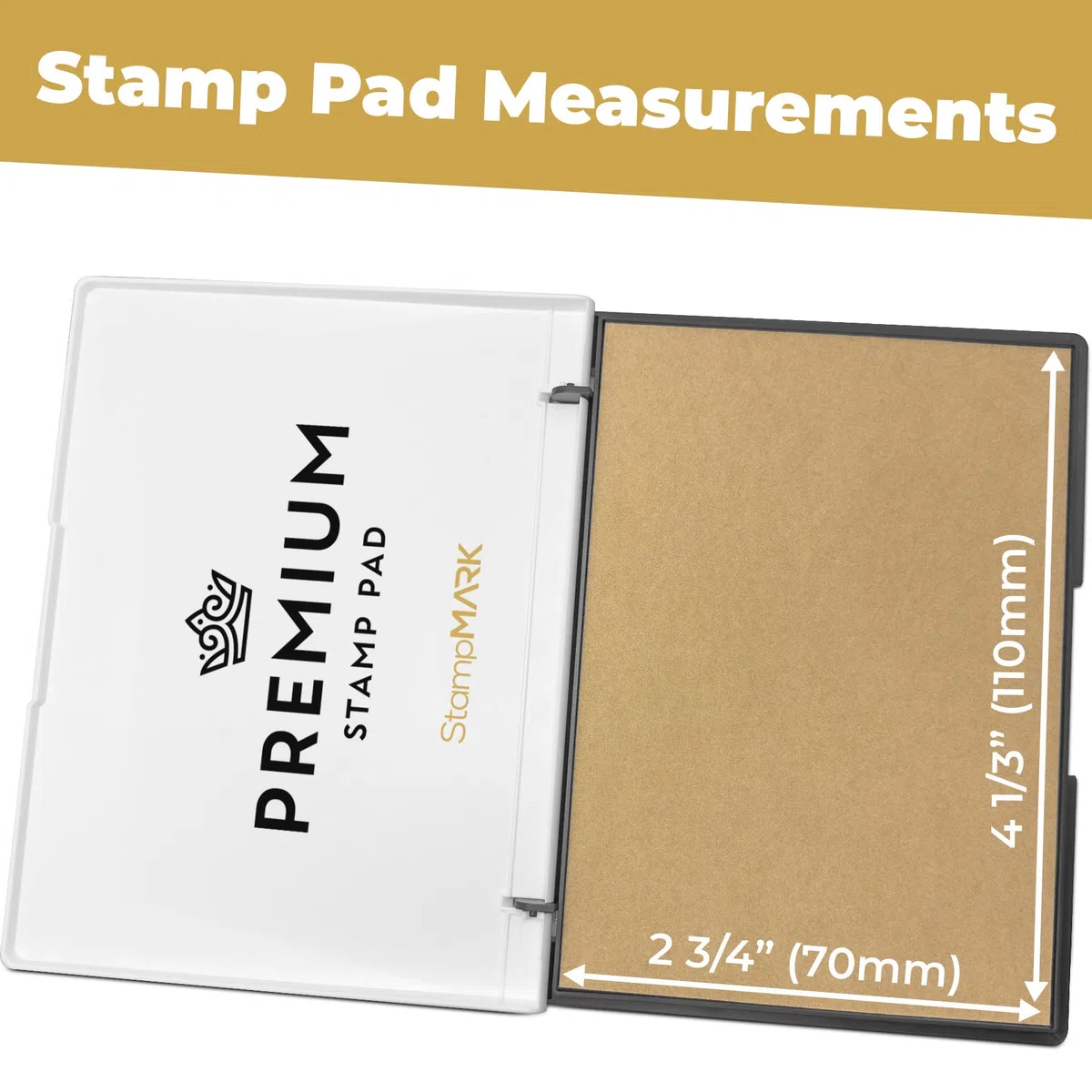 StampMark Almohadilla de sello de alta calidad, tamaño mediano, 3 x 4 pulgadas, para sellos de goma tradicionales, almohadilla de fieltro seca