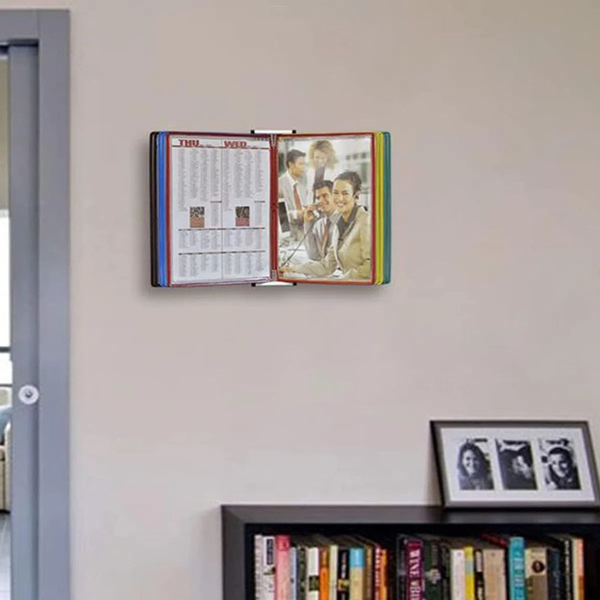 Portadocumentos de pared para A4, Organizador de archivos escritorio con 10 bolsillos exhibición, for almacenar y mostrar documentos A4