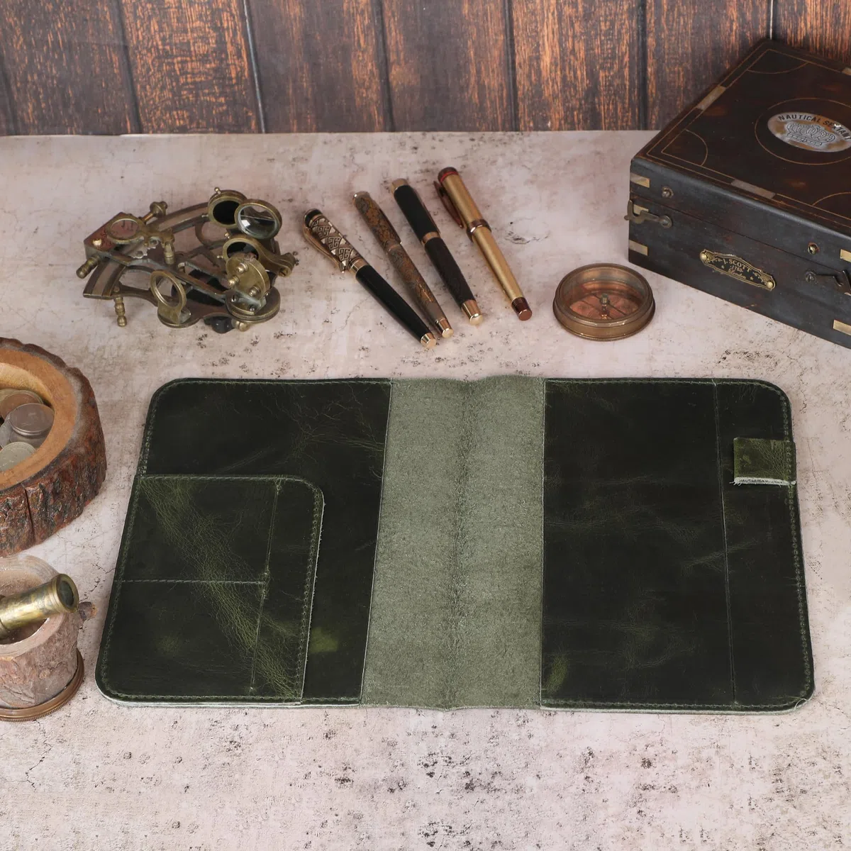 Funda de diario de cuero de 5.75 x 8.25 pulgadas, tamaño A5 mediana recargable, cuaderno de viaje encuadernado en cuero hecho a mano para escritores y viajeros, funda de cuero vintage,