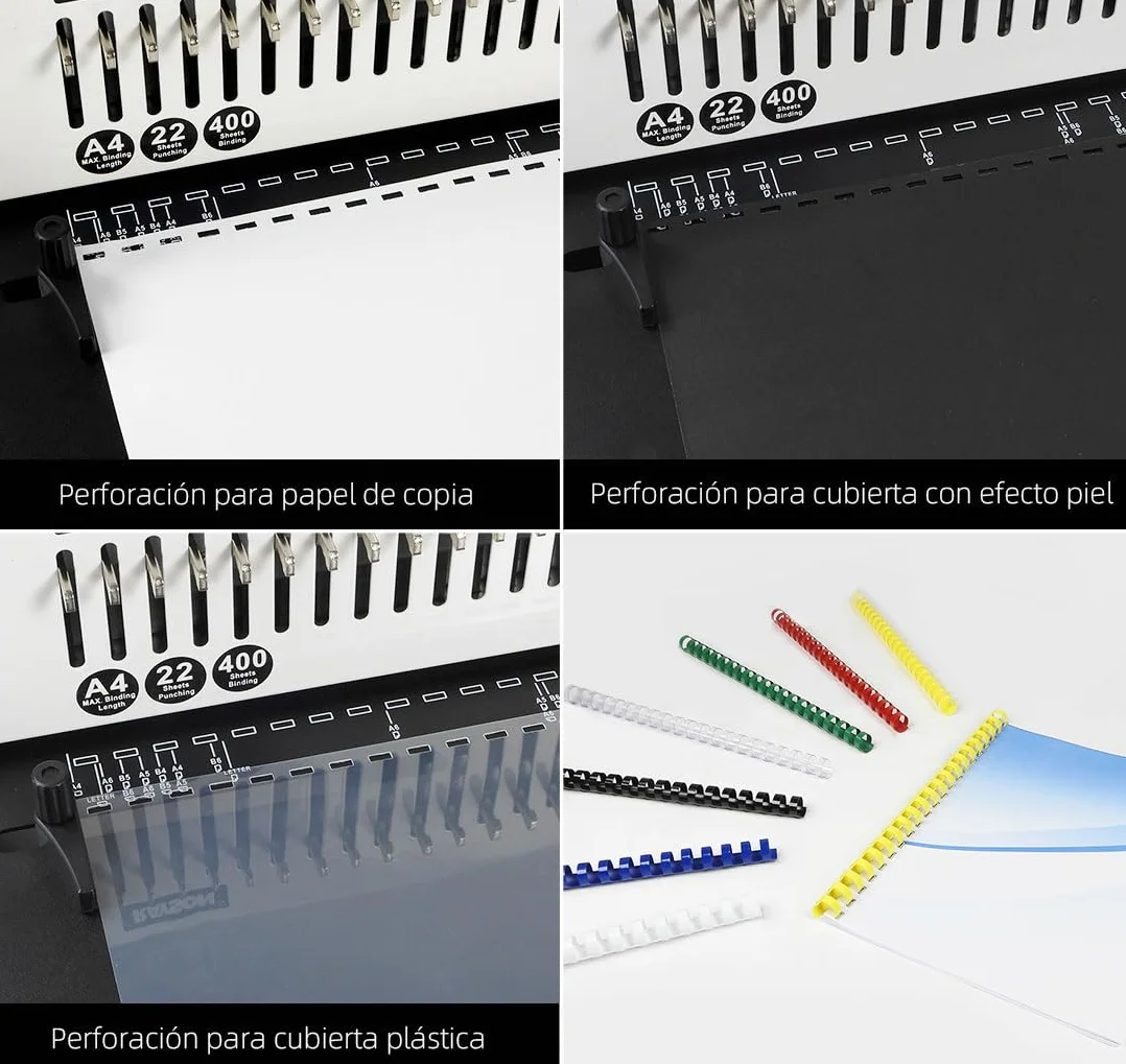 RAYSON Máquina de Encuadernación, Perfora 22 Hojas, Hasta 400 Hojas, SD-220B