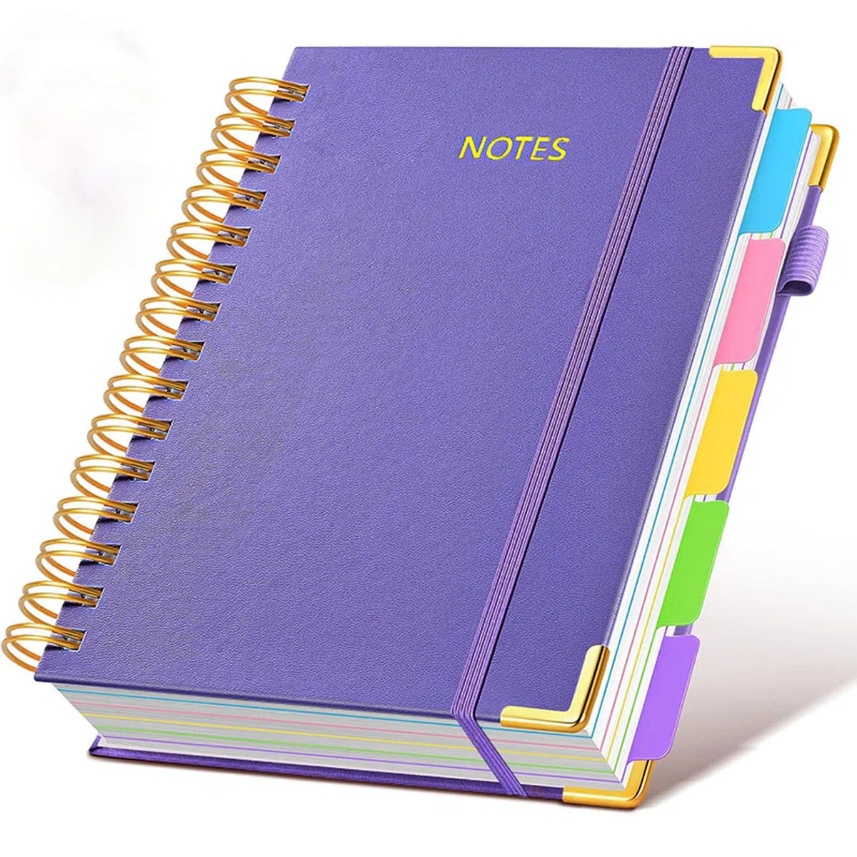 ordinarYone Cuaderno de piel sintética con encuadernación de doble bobina, 300 páginas, ranuras elásticas para bolígrafos para escribir diariamente, tomar notas, 25,4 x 20,3 cm