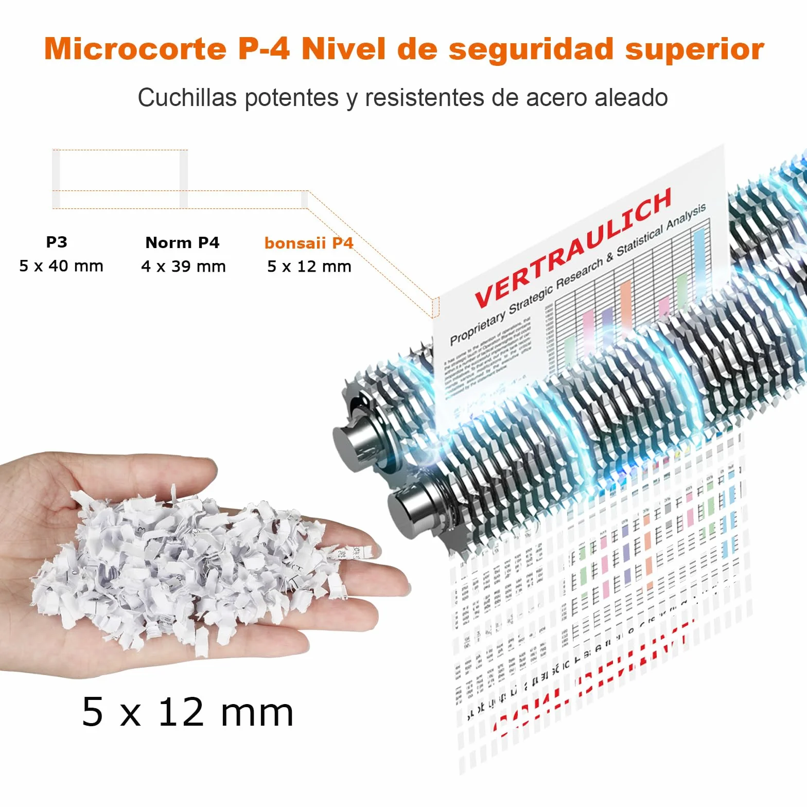 Bonsaii Trituradora de Papel/CD/Tarjeta de crédito para Oficina en casa, trituradora de microcorte, 12 Hojas, trituradora Funciona Durante 60 Minutos, con 4 Ruedas y Papelera de 16 litros (C266-B)