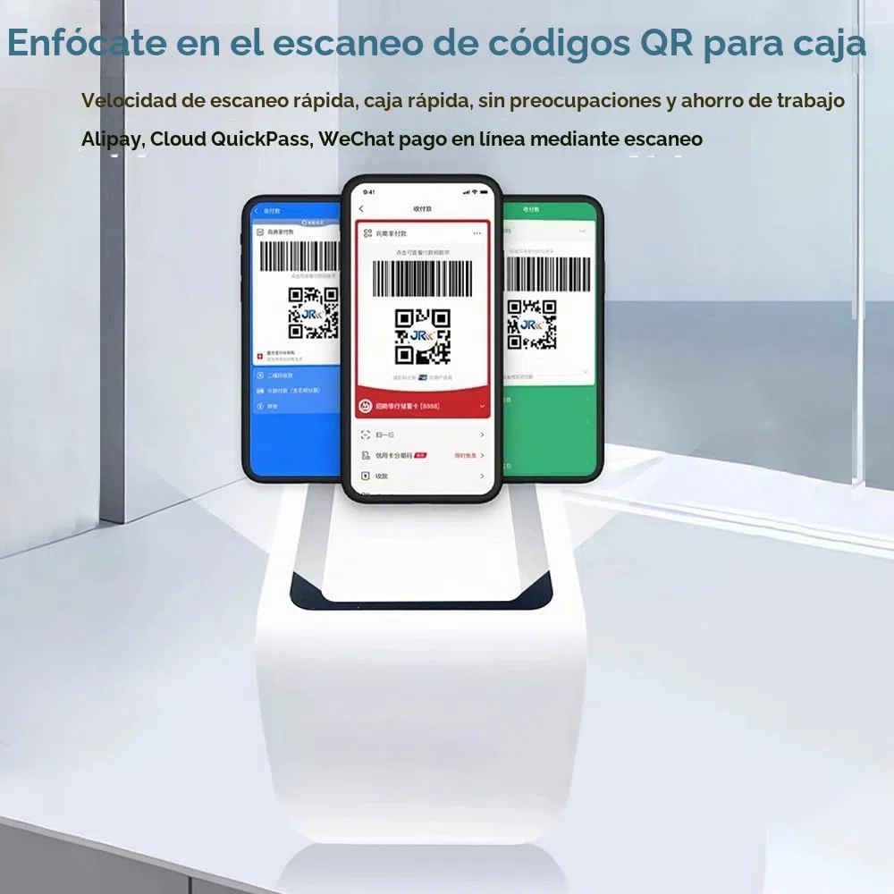 Docooler QR Escáner de Código de Barras de Escritorio Móvil Con Sensor Automático USB - Lector de Códigos de Pago Para Supermercado, Tienda Minorista