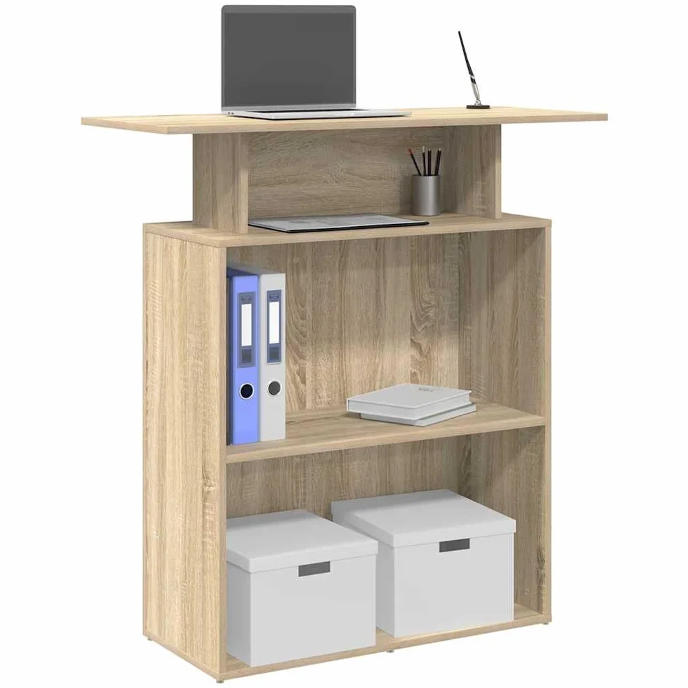 vidaXL Mostrador de recepción Roble Sonoma 100x40x104 cm Madera de ingeniería