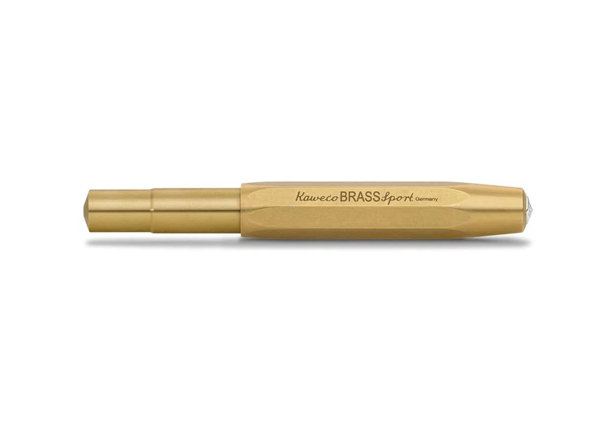 Kaweco Brass Sport - Bol?grafo de gel (punta de 0,7 mm, para zurdos y diestros, con bola de cer?mica, 13,5 cm)