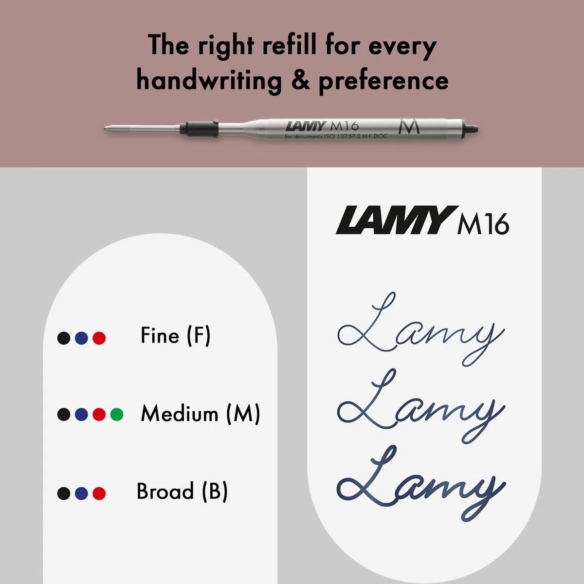 Lamy studio royalred bolígrafo - cuerpo elegante de acero inoxidable - con clip helicoidal - recambio gigante M 16 en ancho de trazo M en negro incl.