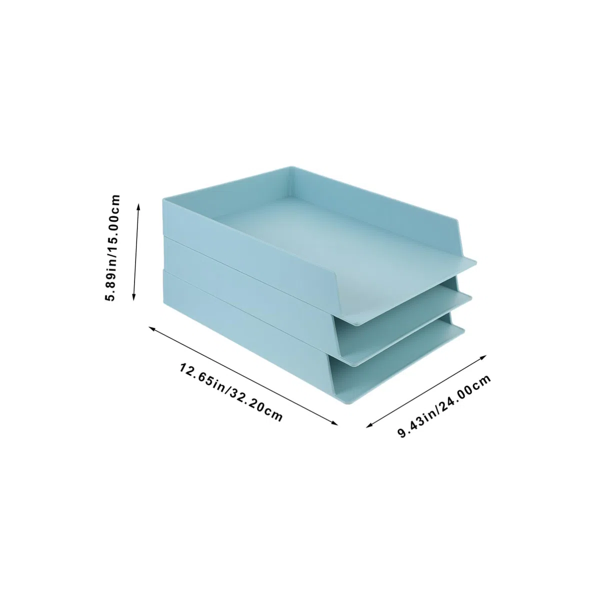Tofficu Caja de Almacenamiento de Archivos Decoracion Colegio A4 Apilable | Abs Verde, Gran Capacidad y Diseño Ligero, Uso en Oficina y Dormitorio, Paquete de 3 Piezas
