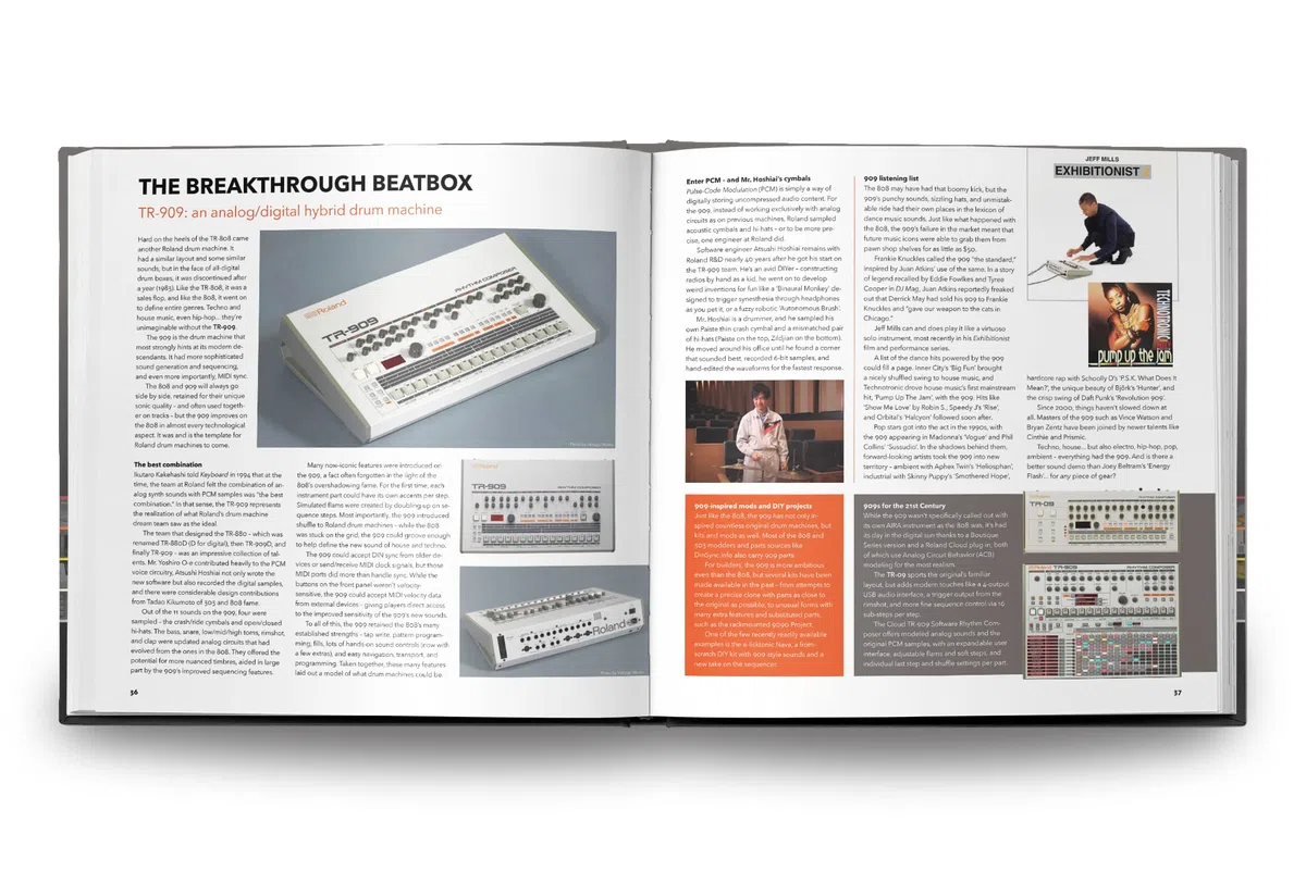 Bjooks Inspire The Music: libro ilustrado de alta calidad con tapa dura sobre los 50 años de historia de Roland, con instrumentos clásicos, entrevistas, el hip hop y la música electrónica