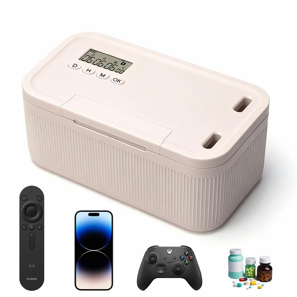 Caja de bloqueo de tiempo, teléfono móvil prisión con temporizador, caja de seguridad con 2 modos de trabajo, caja de seguridad para teléfono móvil con cerradura de tiempo, robusta caja fuerte para