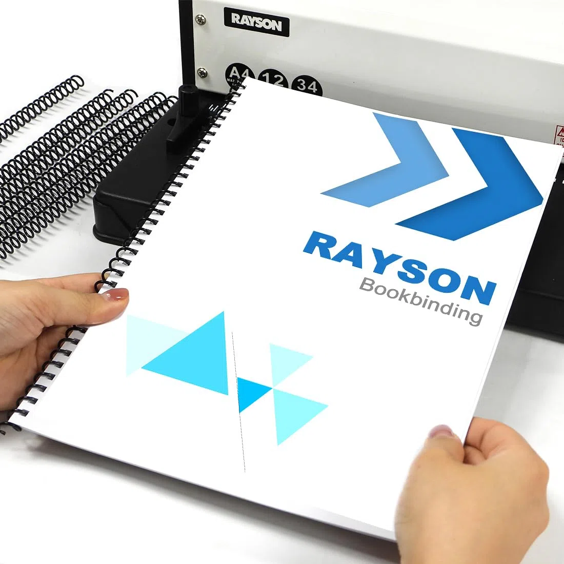 RAYSON Espiral Encuadernacion de Plastico, 50 Hojas, Paso de 3:1, 9,5 mm, Negro, Paquete de 100