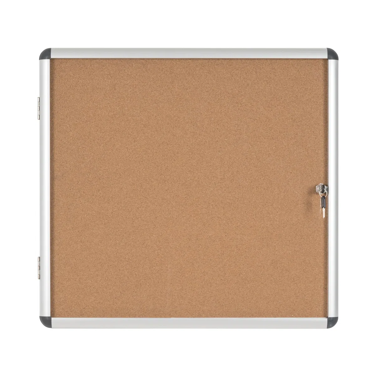 Bi-Office Enclore - Vitrina de interior de Corcho para 6 Hojas A4, con Puerta de Aluminio y Cerradura, 720 x 674 mm