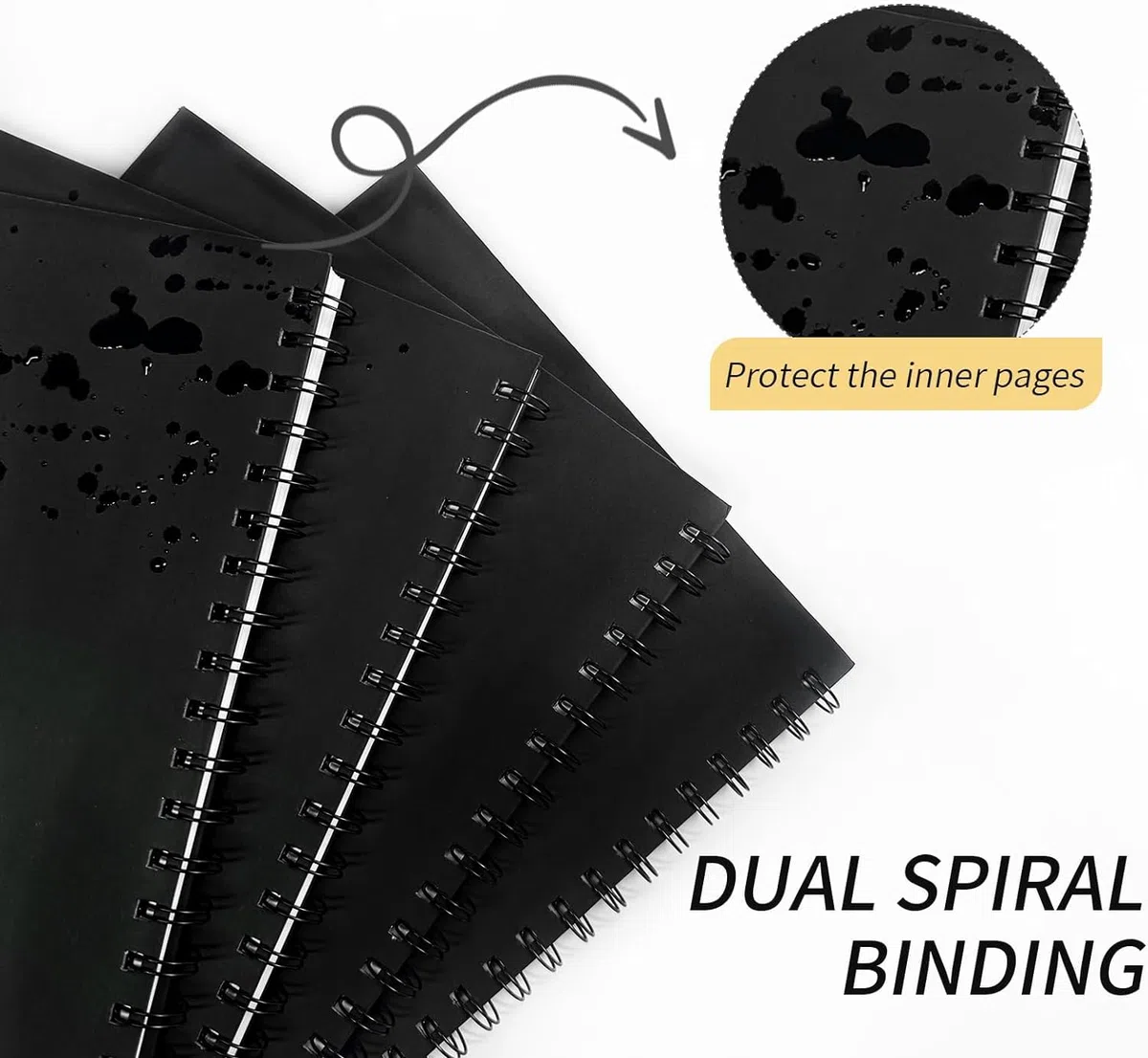 Ouzoustate Cuaderno de espiral con puntos de bala de 8.5 x 11 pulgadas, tamaño A4, cuadrícula de puntos grandes, papel grueso de 100 g/m², 160 páginas para escribir, dibujar, mujeres, hombres,