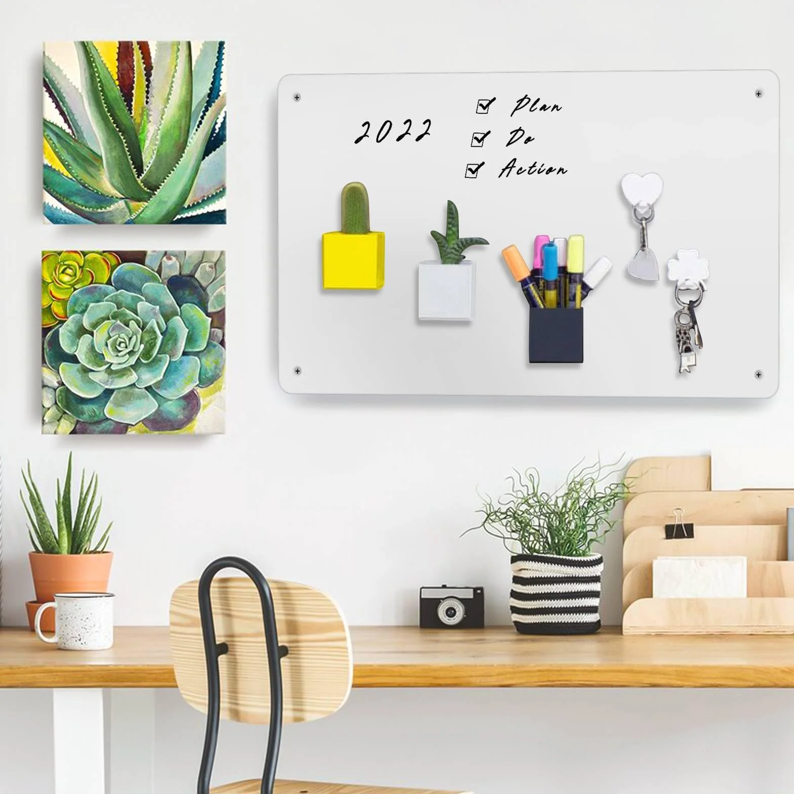 Placa Magnética para Imanes, Tablero Magnético Grande Pared, Pizarra Adhesiva (Blanco - 2 Paquetes)
