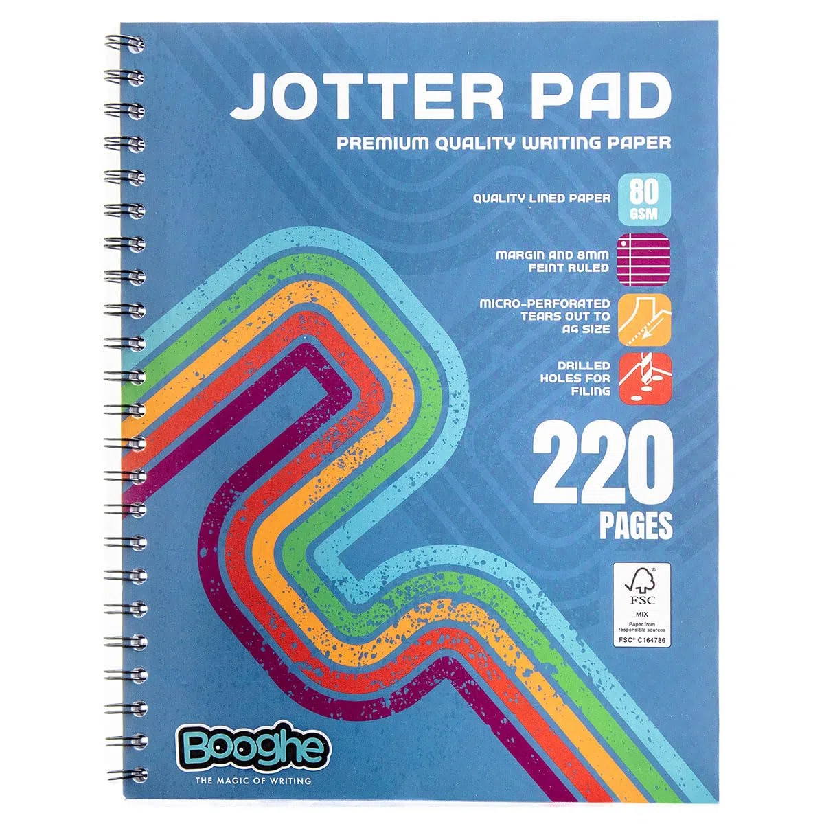 Bloc de notas rayado A4, bloc de notas encuadernado con alambre con 220 páginas, papel de escritura de alta calidad de 80 g/m², ideal para el hogar, la escuela y la oficina (paquete de 3).