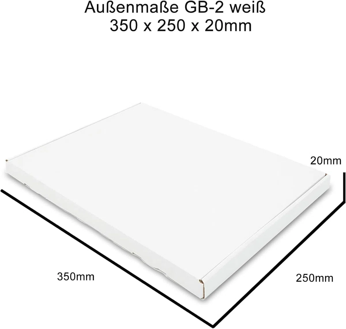 verpacking300 cajas de cartón para cartas grandes Cajas de envío 350 x 250 x 20 mm, blancas, GB-2 cajas de cartón para cartas grandes, cajas de embalaje,