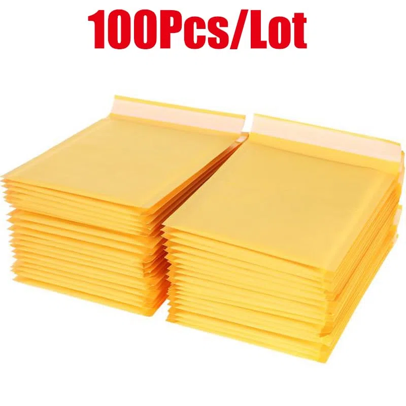 Bolsas de embalaje Bubble Mailers, 100 unids/lote bolsas de sobres de burbujas de papel Kraft diferentes especificaciones sobres de envío acolchados con bolsa de correo de burbujas(220x200mm)