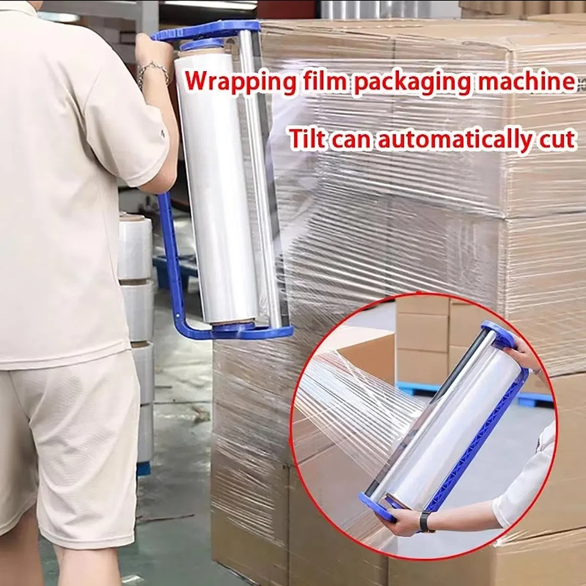 Máquina De Embalaje con Film Estirable, Dispensador De Film Estirable para Film Estirable De 50 Cm, Máquina De Embalaje con Film Estirable para Envasado De Alimentos En Supermercados