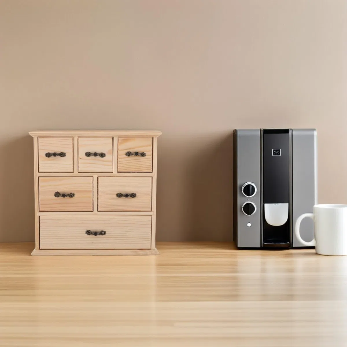 6cajones Caja de Almacenamiento de Madera con Organizador de Escritorio Mini Gabinete de Almacenamiento para Escritorio de Oficina Papelería y Archivos