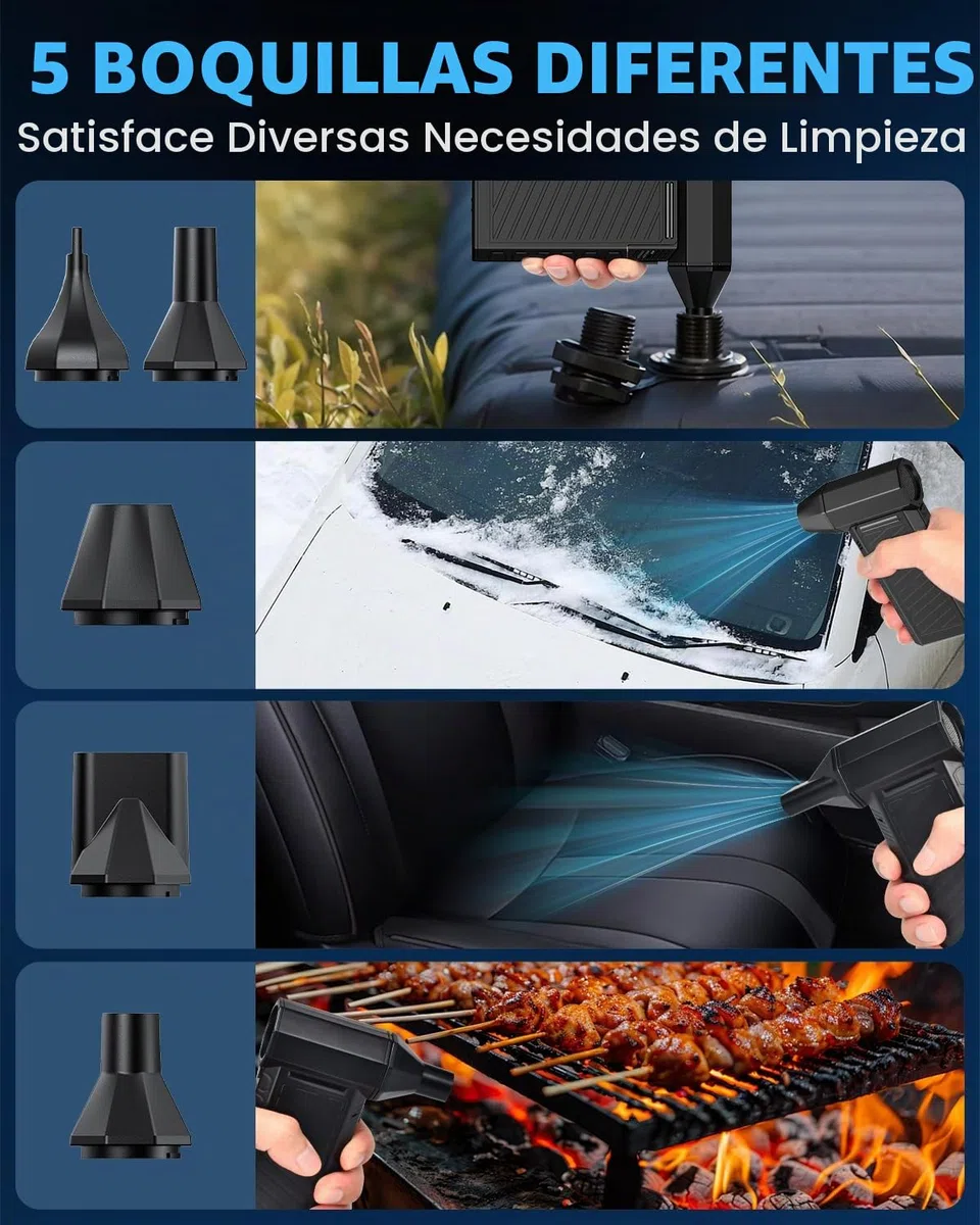 Soplador de aire para pc, 150000 U/min Alta velocidad Aire Comprimido Limpieza pc Air Duster, Plumero Electrico USB Recargable Con batería de 8000mah para computadora portátil, teclado, automóvil