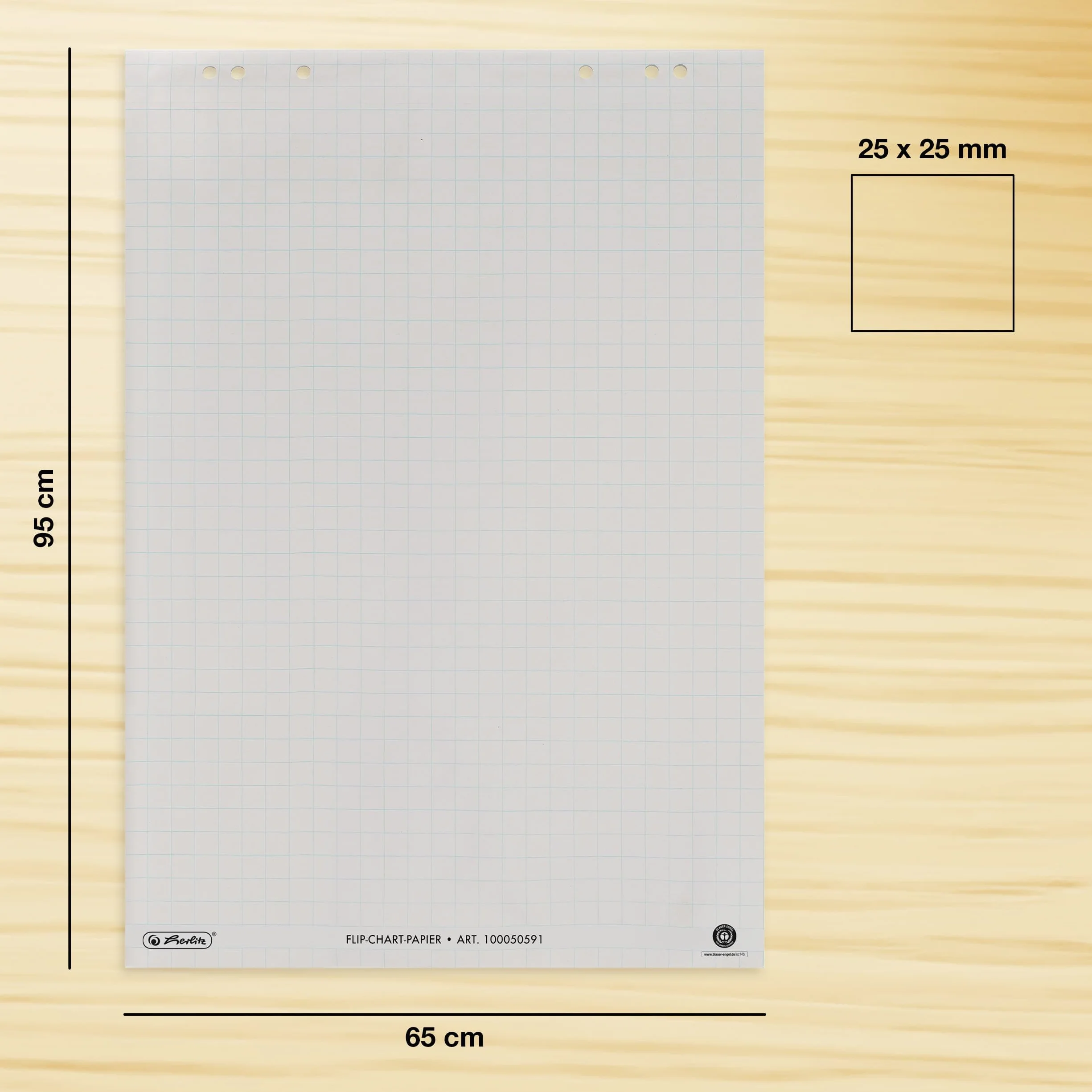 Landre Recycling 100050591-10 Bloques de papel para rotafolio, 20 hojas, 68 x 99 cm, 80 g/m²