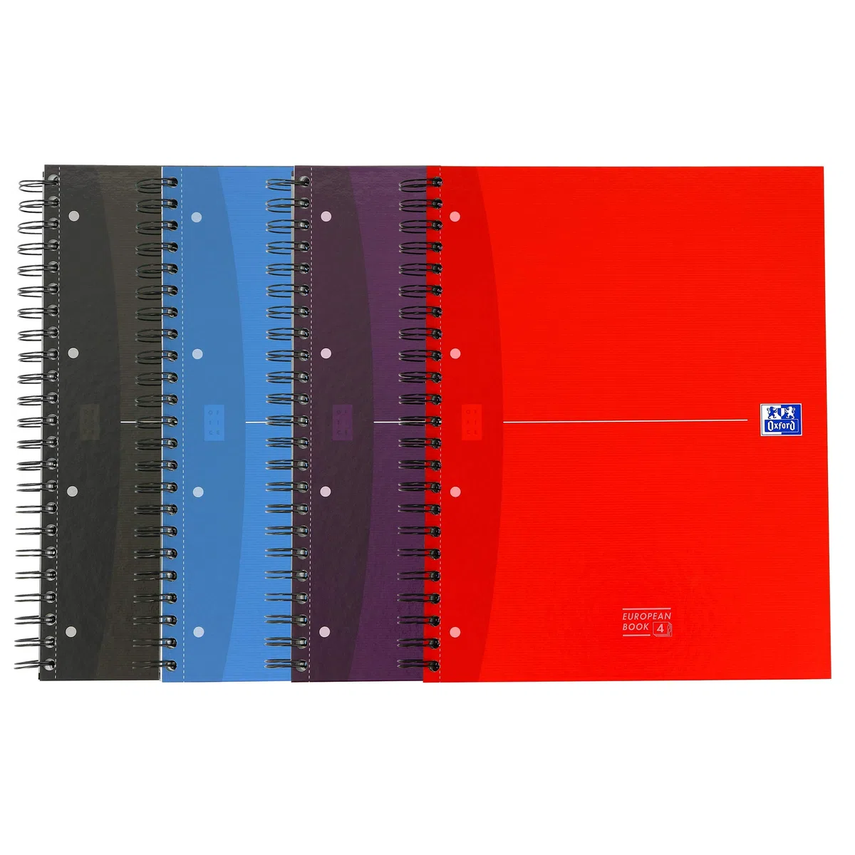 Oxford Lote de 15 cuadernos Europeanbook A4+ pequeños azulejos 5 mm 240 páginas Encuadernación integral portada tarjeta, colores surtidos