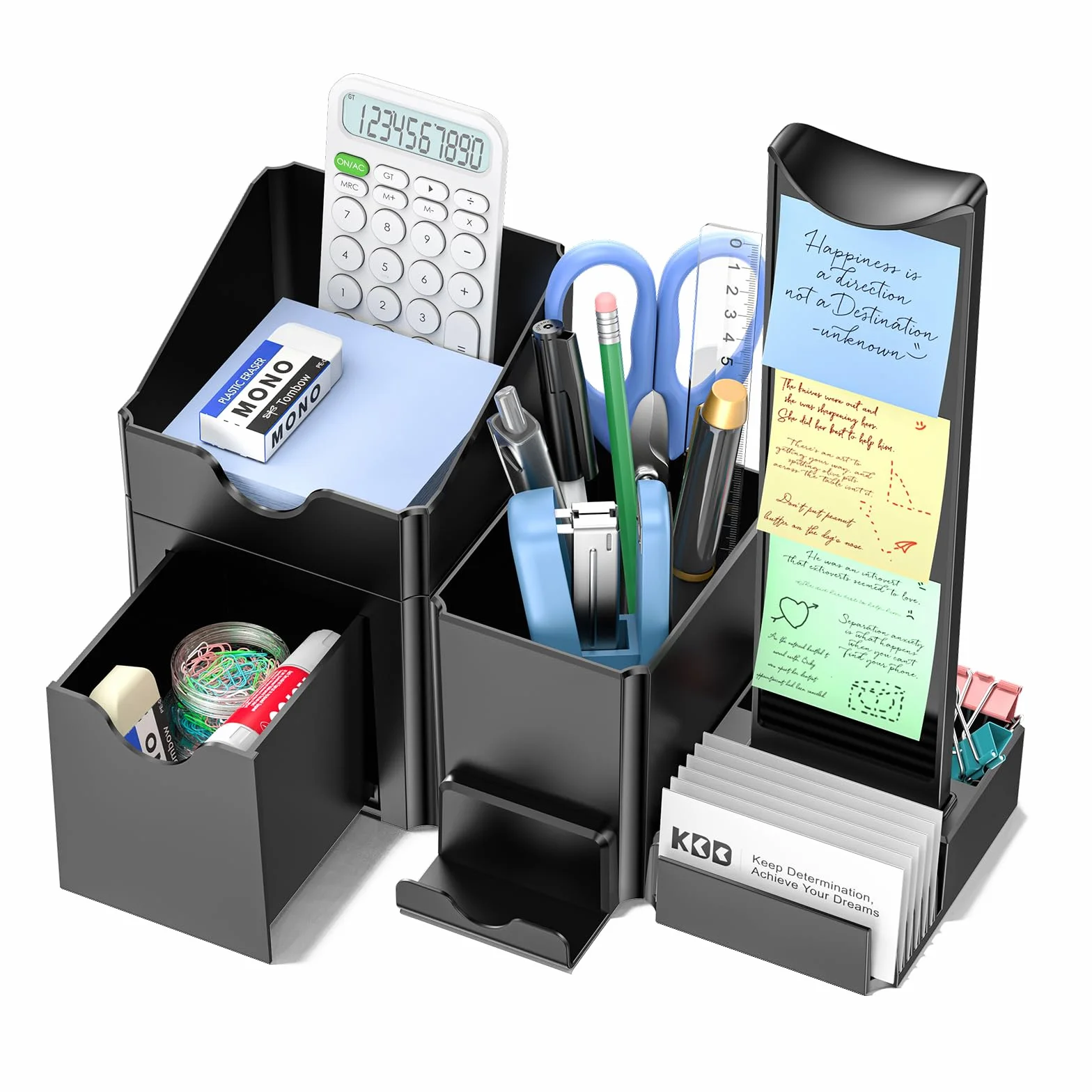 KDD 7 en 1 Juego de Organizador Escritorio con Cajones, Colgador Auriculares, Portalápices, Tarjetero