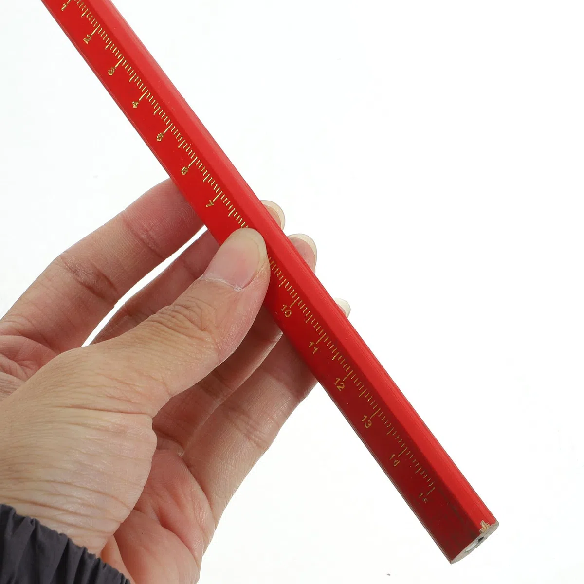 DOITOOL 100 lápices de carpintero - Lápiz de construcción octogonal con núcleo ovalado negro y regla incorporada - Herramienta de marcado de carpintería con diseño antivuelco para carpinteros