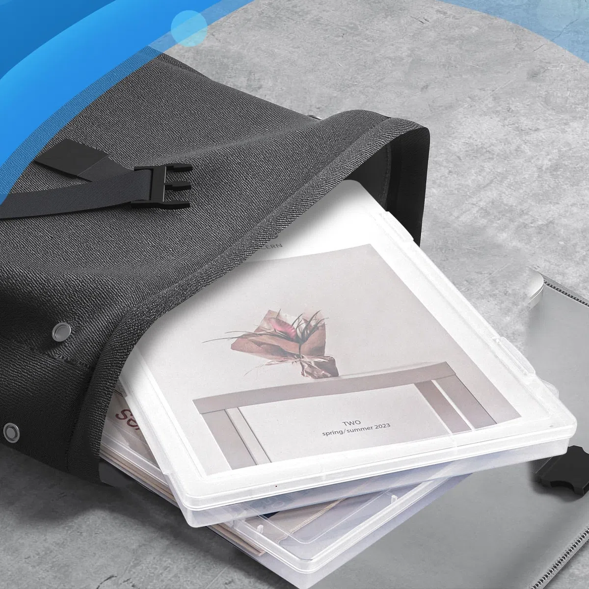 Cajas de Plástico A4 Transparentes, 8 Unidades Cajas Archivadoras Portátiles 30,5 x 22,3 x 2,2 cm, Organizador de Papeles Apilable para Oficina, Escuela, Documentos y Manualidades