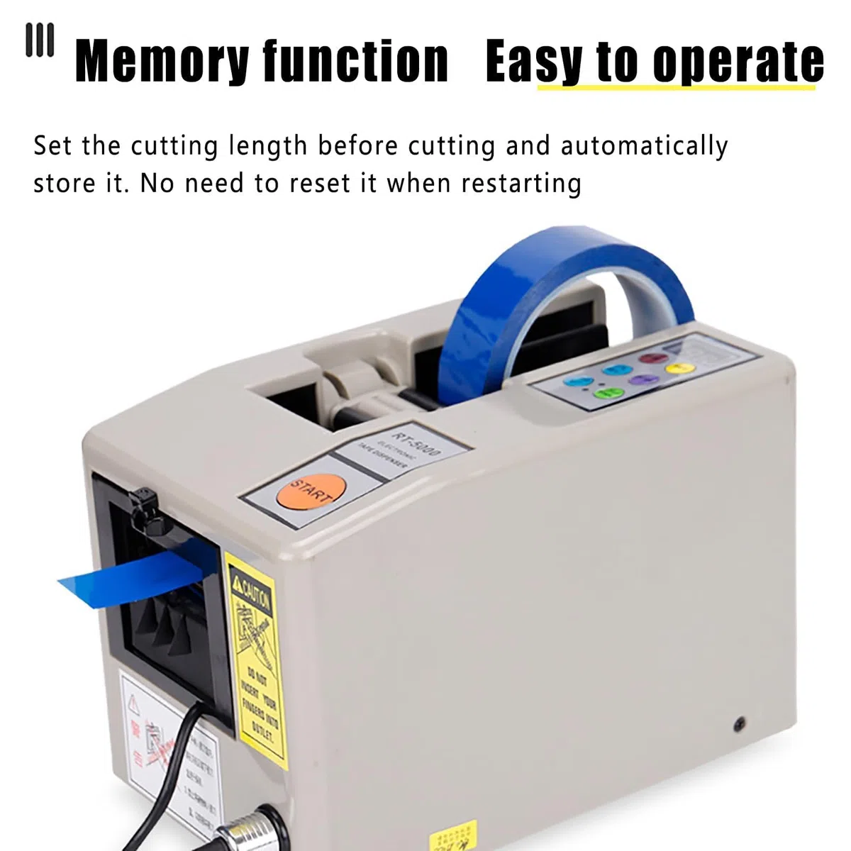 Dispensador de cinta eléctrica con función de memoria y pantalla LED, cortador automático de adhesivo para suministros de oficina, embalaje de almacén y uso escolar