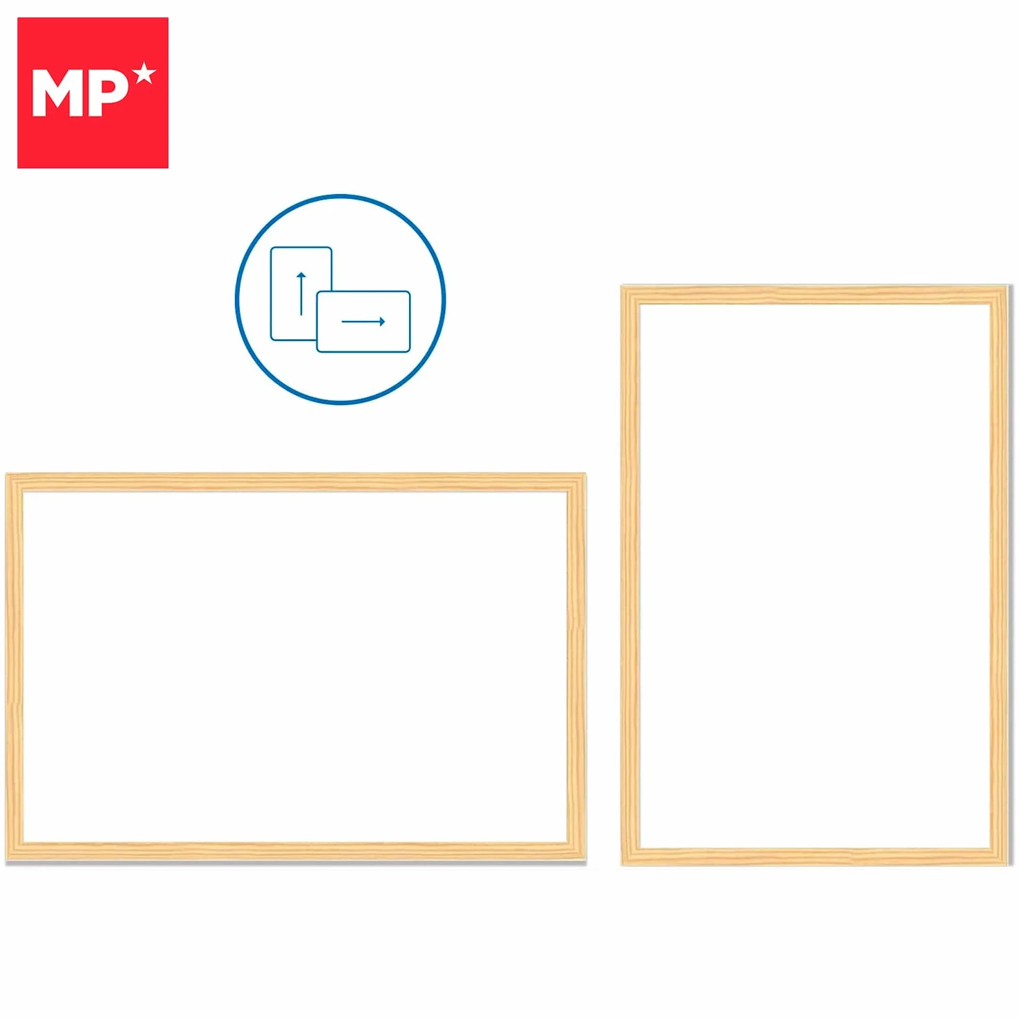 Pizarra Blanca 90x60 Marco Madera Natural Rotulador Incluido No Magnética