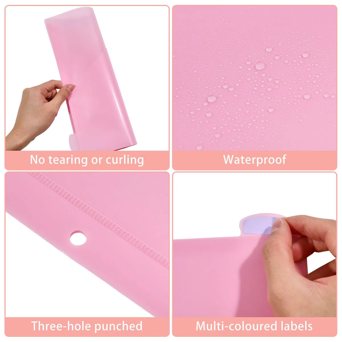 GLOBLELAND - Carpeta de 2 fundas con 8 pestañas para archivadores de 3 anillas y hojas protectoras de plástico para formato de letra estadounidense para la organización