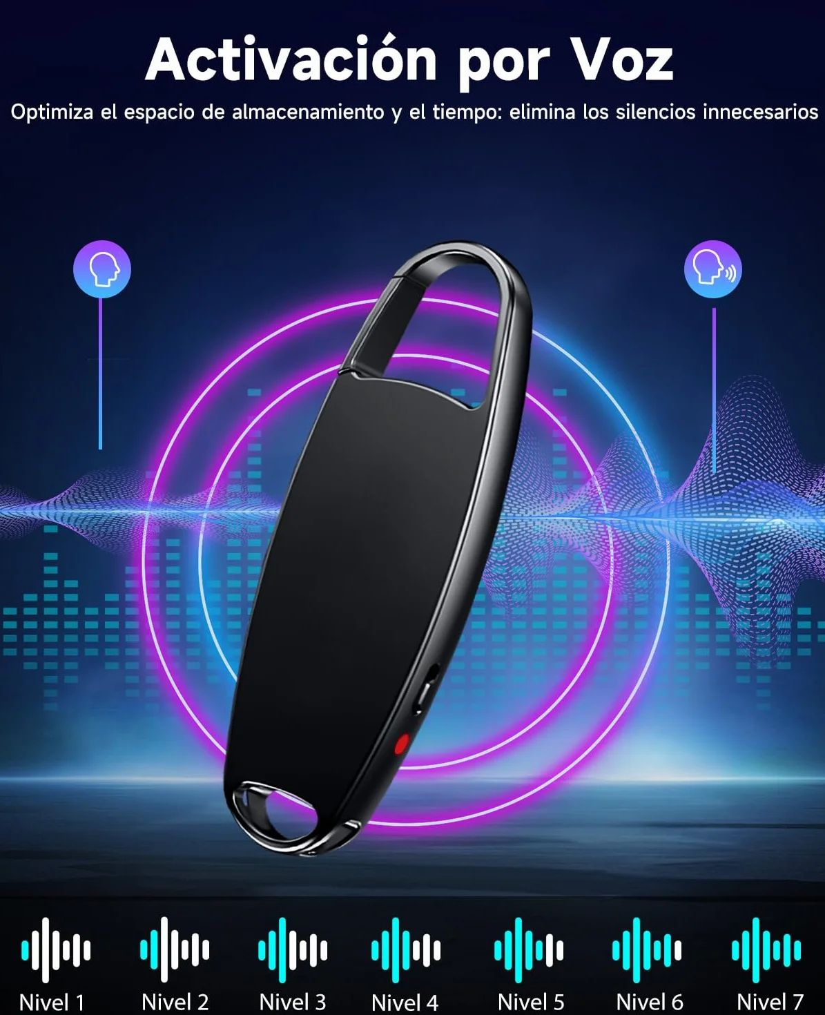 Vandlion HD Grabadora de Voz 32GB USB C Mini Reducción de Ruido 25 Horas para Reuniones Conferencias